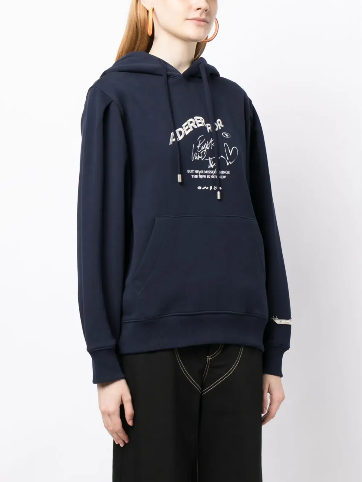 Ader Error ロゴ刺繍コットンフーディ - 画像3