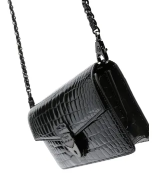 Aspinal Of London Mayfair ロゴレタリング パテントレザー クラッチバッグ - サムネイル4