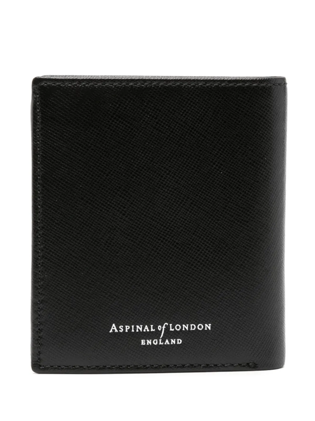 Aspinal Of London ロゴプレート付きサフィアーノ二つ折り財布 - 画像2