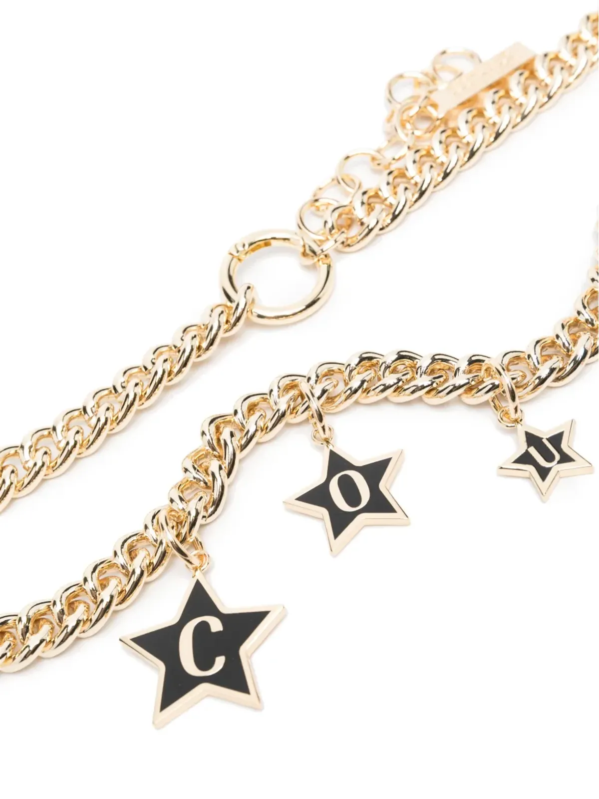 Versace Jeans Couture ロゴチャーム カーブチェーンベルト - 画像2
