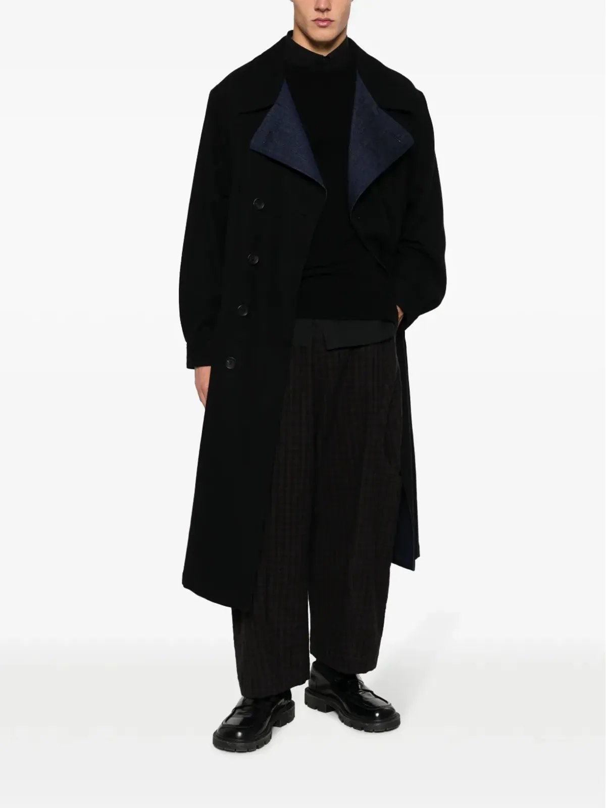 Yohji Yamamoto ノッチド・ラペル フェルテッド トレンチコート - 画像2
