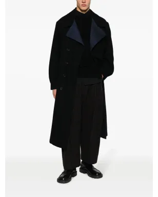 Yohji Yamamoto ノッチド・ラペル フェルテッド トレンチコート - サムネイル2
