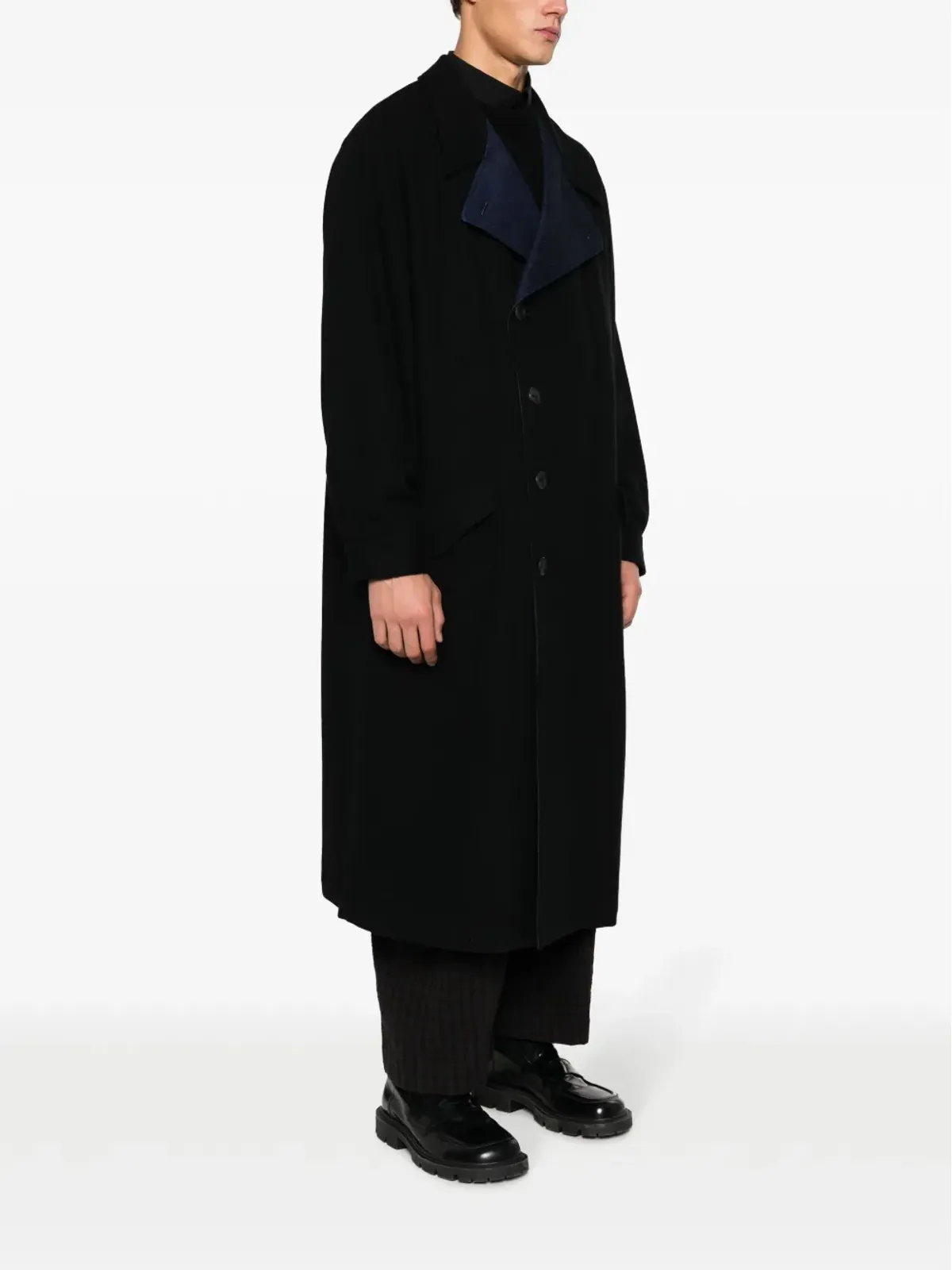 Yohji Yamamoto ノッチド・ラペル フェルテッド トレンチコート - 画像3
