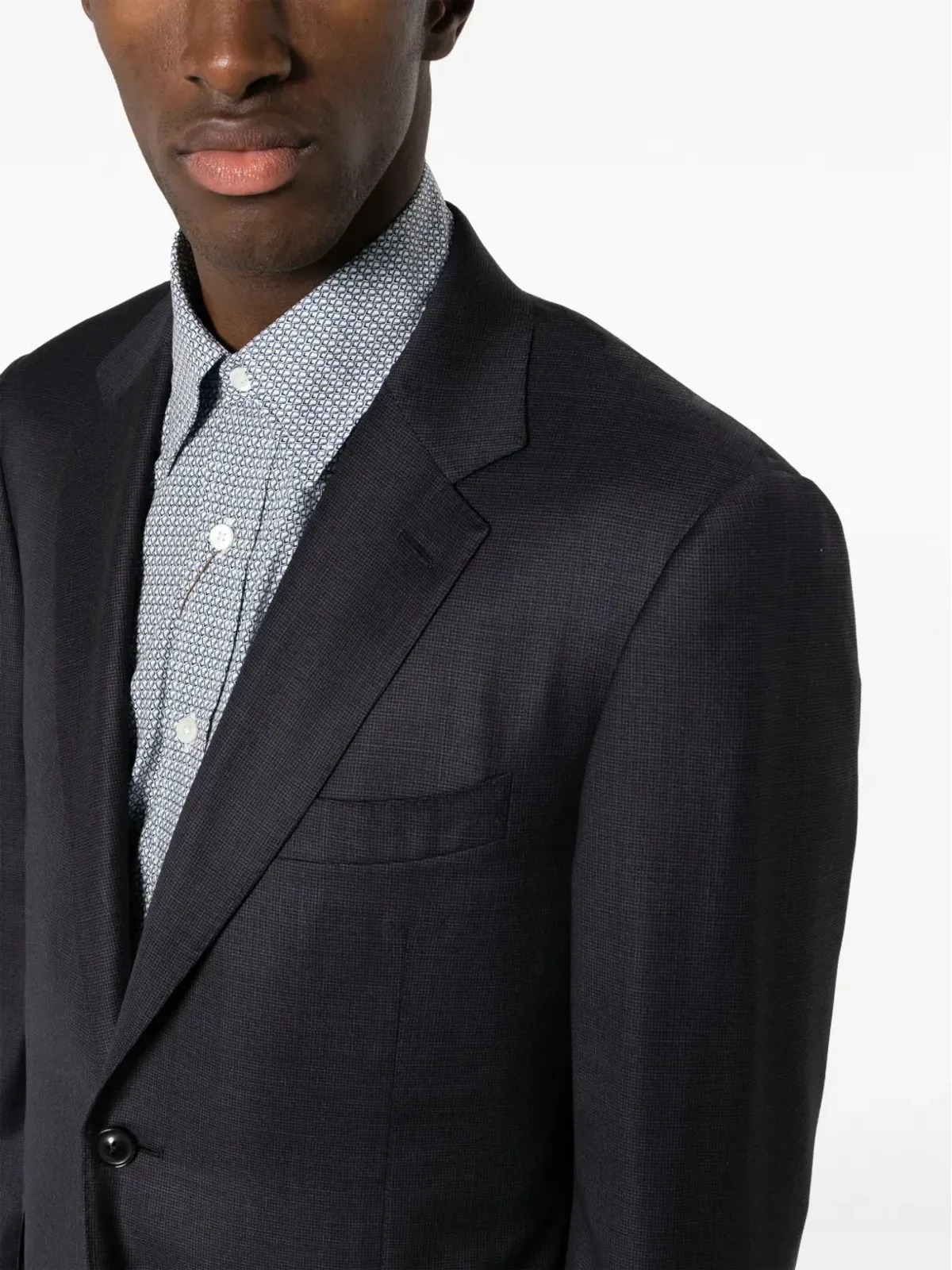 Canali ロゴパッチスーツ ブルー - 画像5