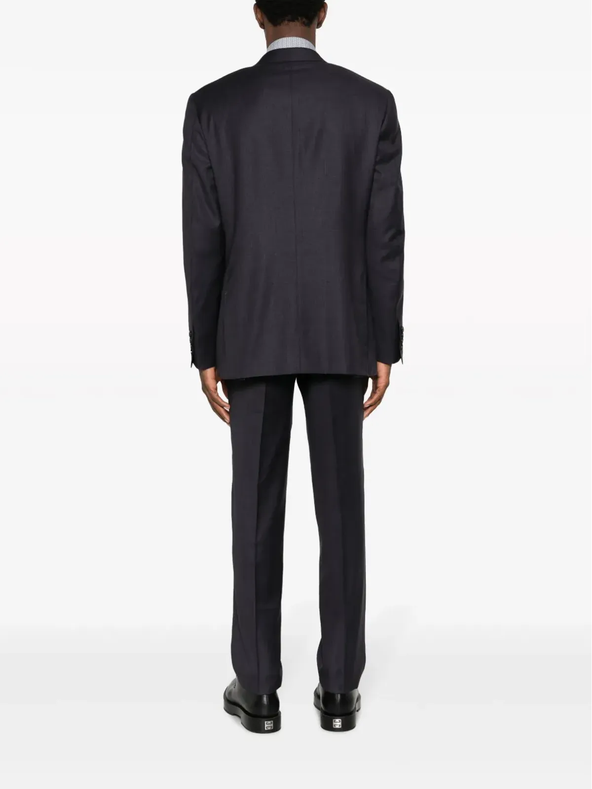 Canali ロゴパッチスーツ ブルー - 画像4