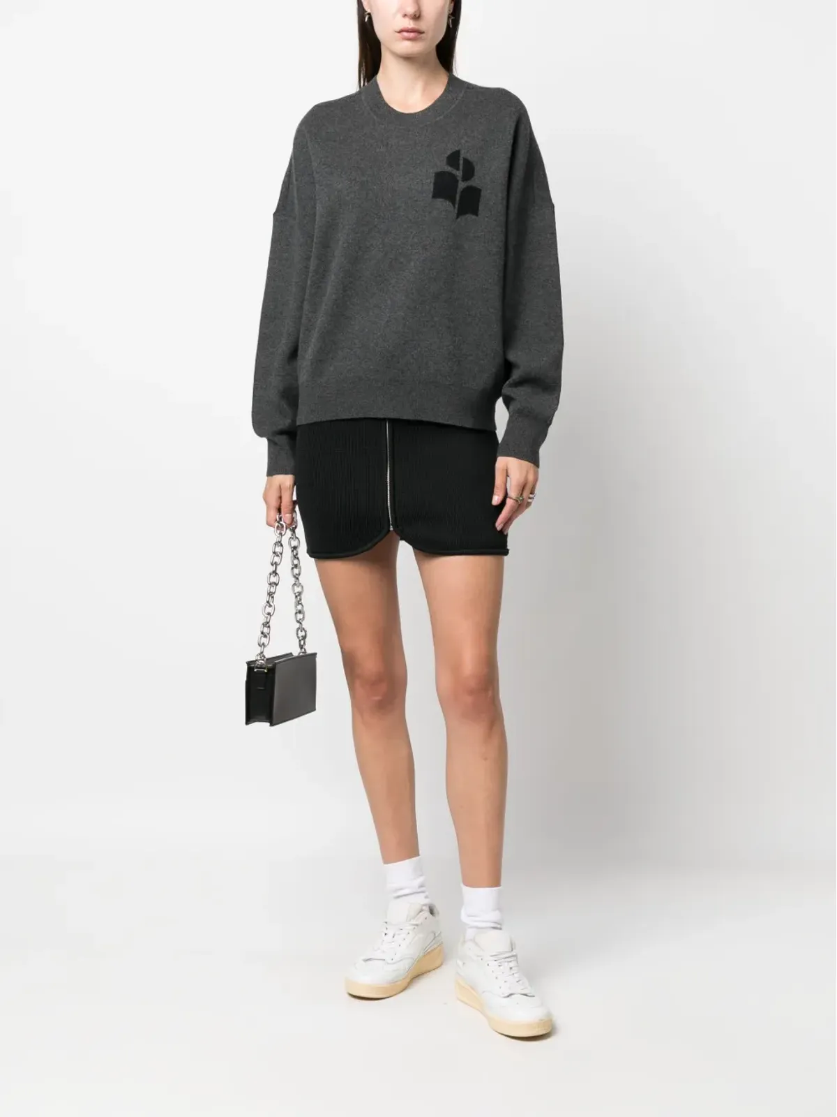 MARANT ÉTOILE Olgane ロゴ刺繍 ミニスカート - 画像2