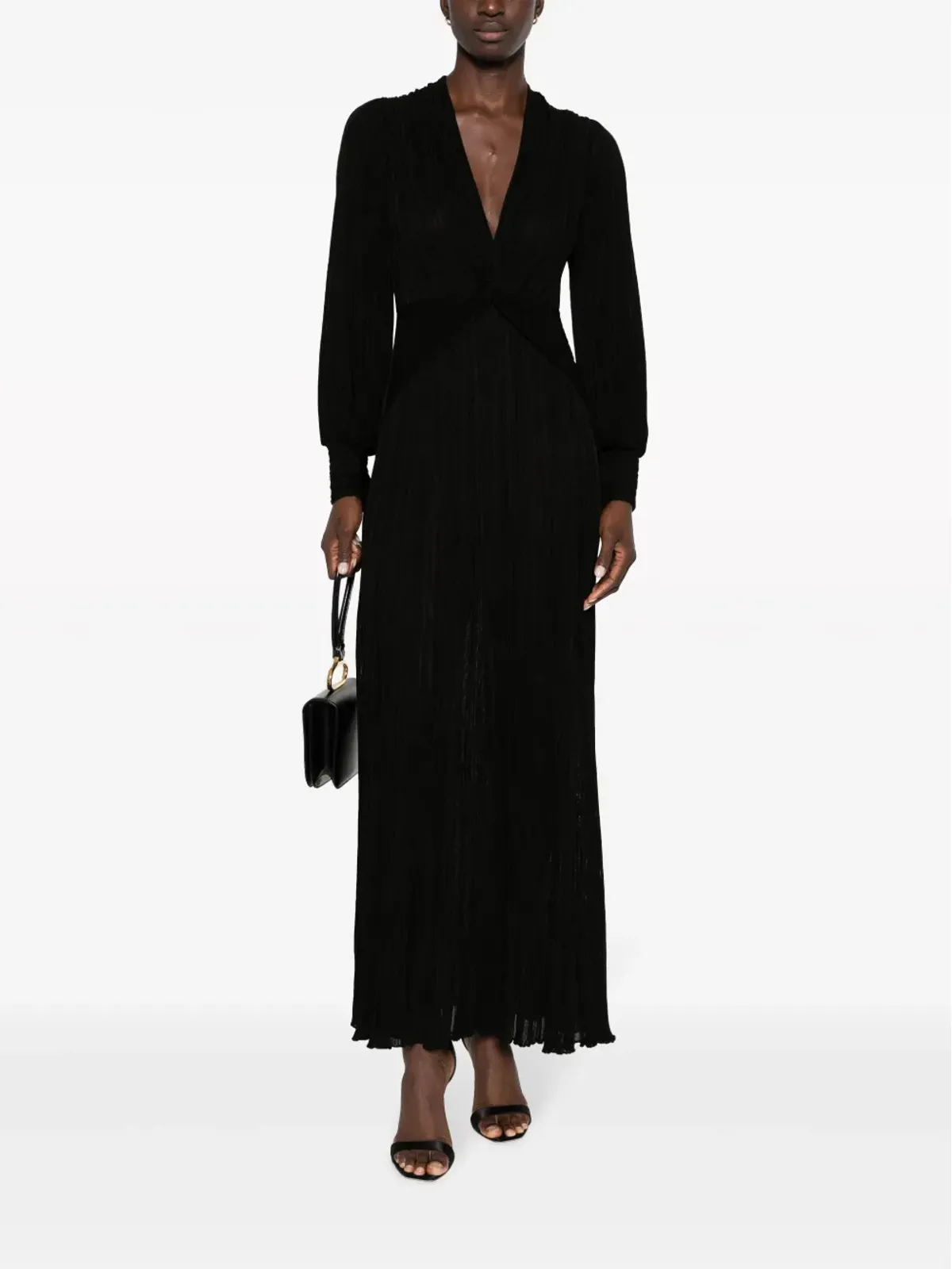 Antonino Valenti Noemi pleated wrap dress - Black - 画像2