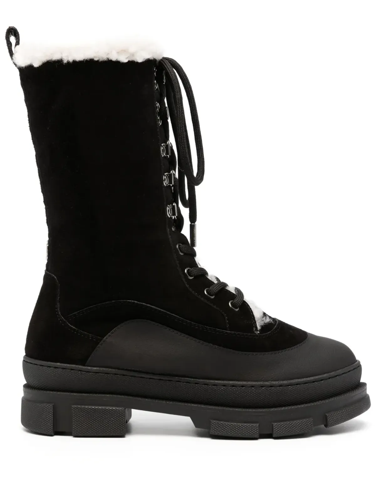 Jimmy Choo Aldea レースアップ スエード コンバットブーツ - ブラック - 画像1