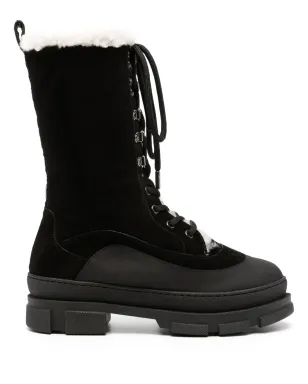 Jimmy Choo Aldea レースアップ スエード コンバットブーツ - ブラック - サムネイル1