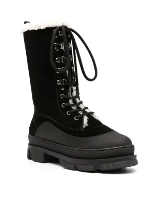 Jimmy Choo Aldea レースアップ スエード コンバットブーツ - ブラック - サムネイル2