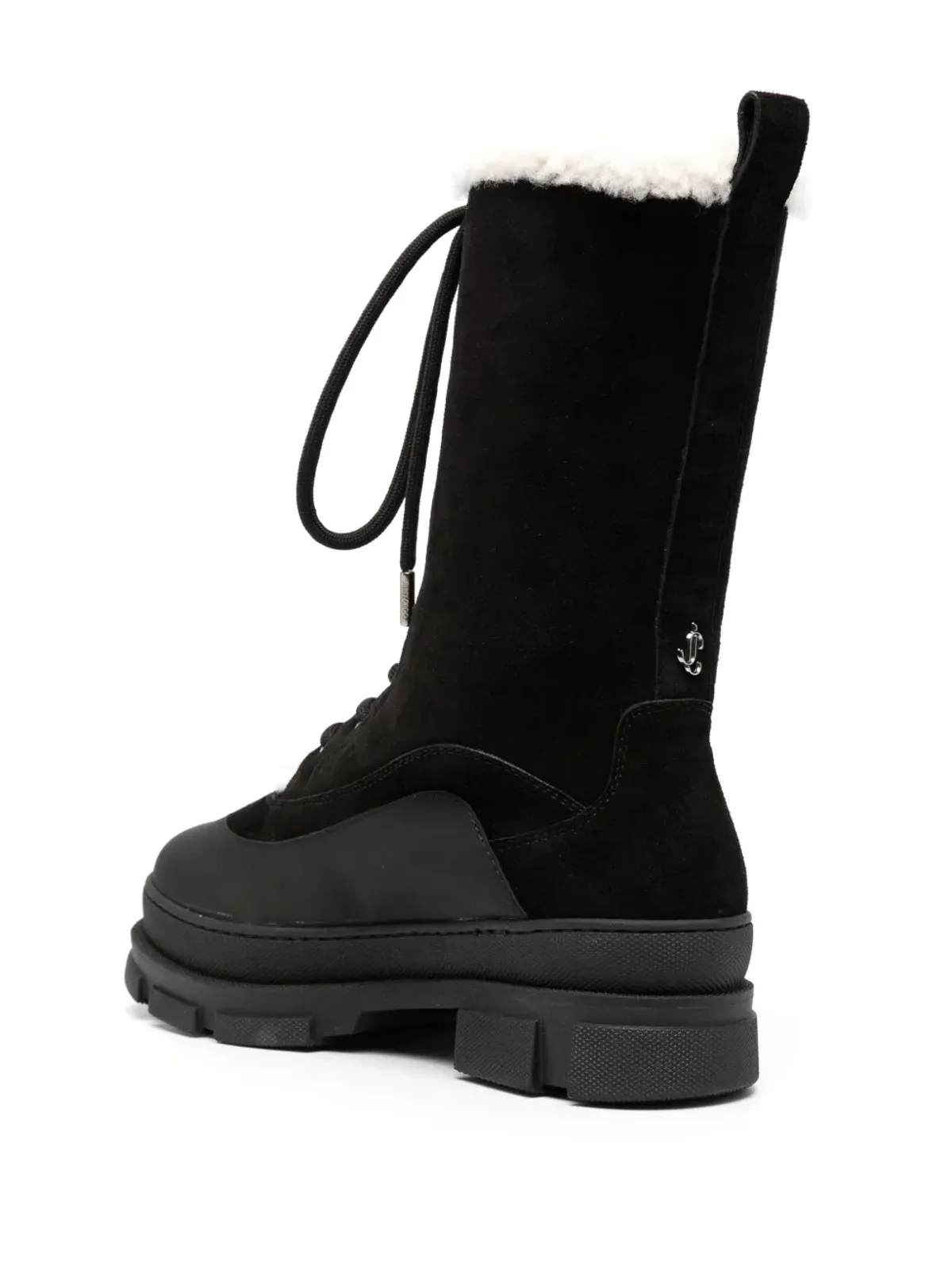 Jimmy Choo Aldea レースアップ スエード コンバットブーツ - ブラック - 画像3