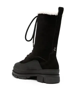 Jimmy Choo Aldea レースアップ スエード コンバットブーツ - ブラック - サムネイル3