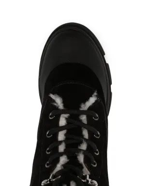 Jimmy Choo Aldea レースアップ スエード コンバットブーツ - ブラック - サムネイル4