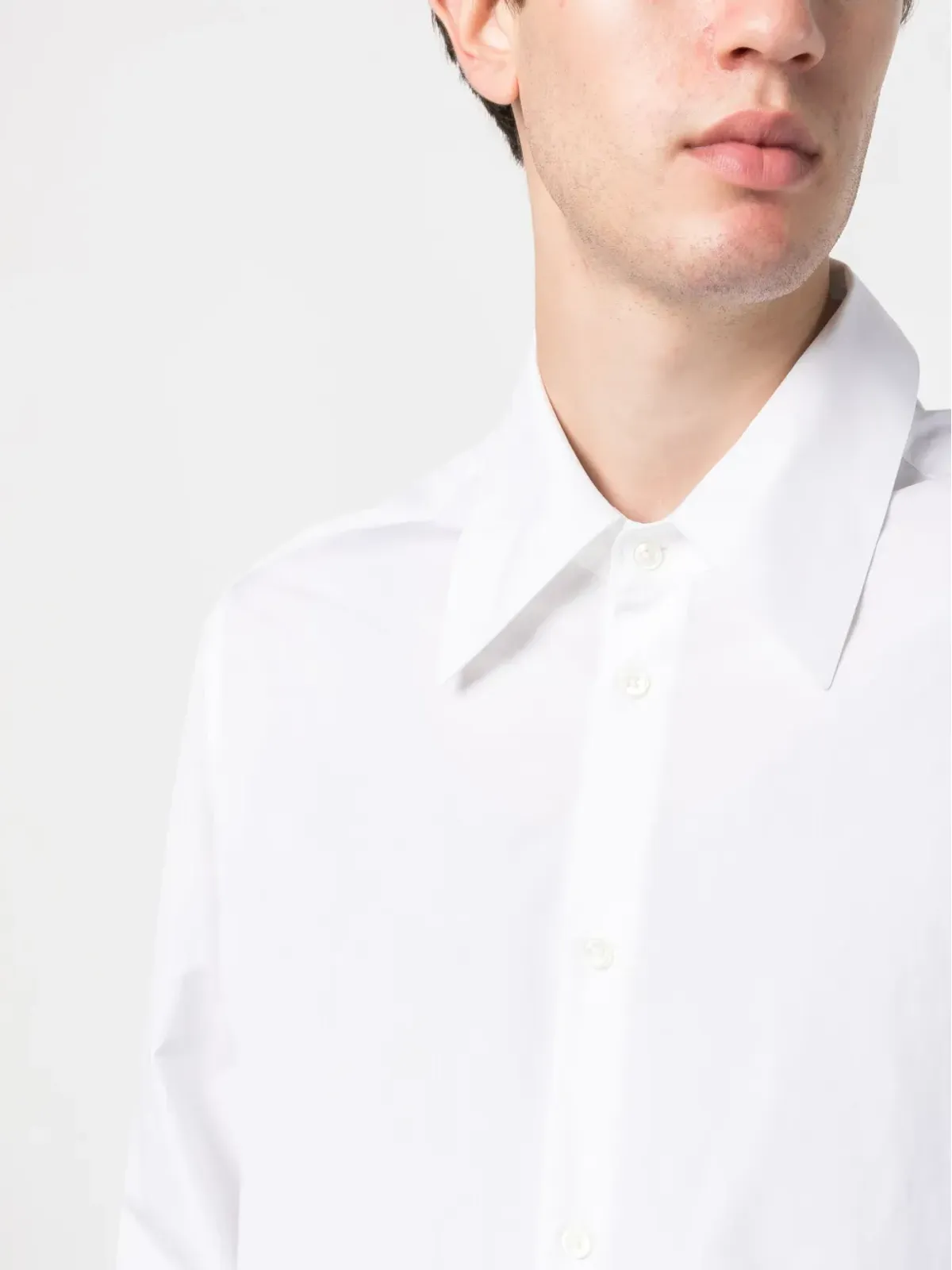 Sunflower Pleace poplin long-sleeved shirt - White - 画像5