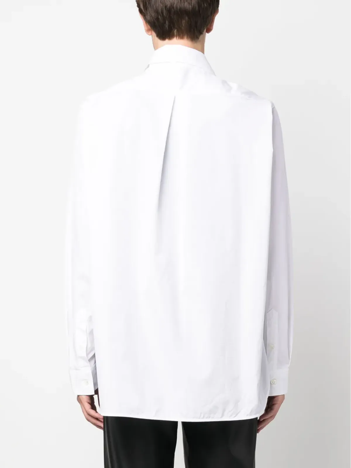Sunflower Pleace poplin long-sleeved shirt - White - 画像4