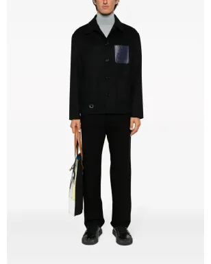 LOEWE パイプドリム ウール トラックパンツ - ブラック - サムネイル2