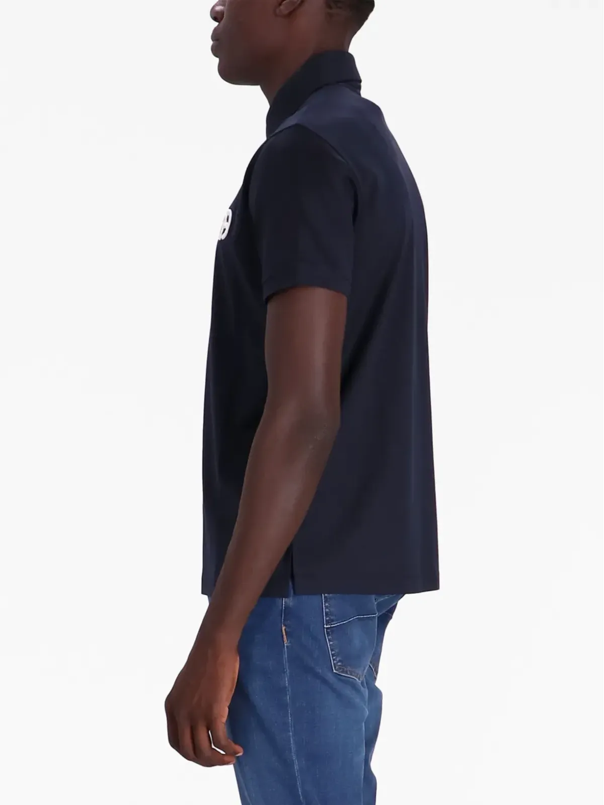 Emporio Armani ロゴパッチ付きボタン留めポロシャツ - 画像3