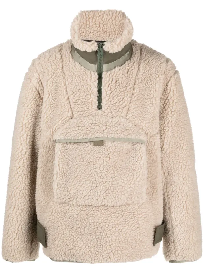 sacai sacai ベージュのフェイクシアリング ジップポケット スウェットシャツの商品画像