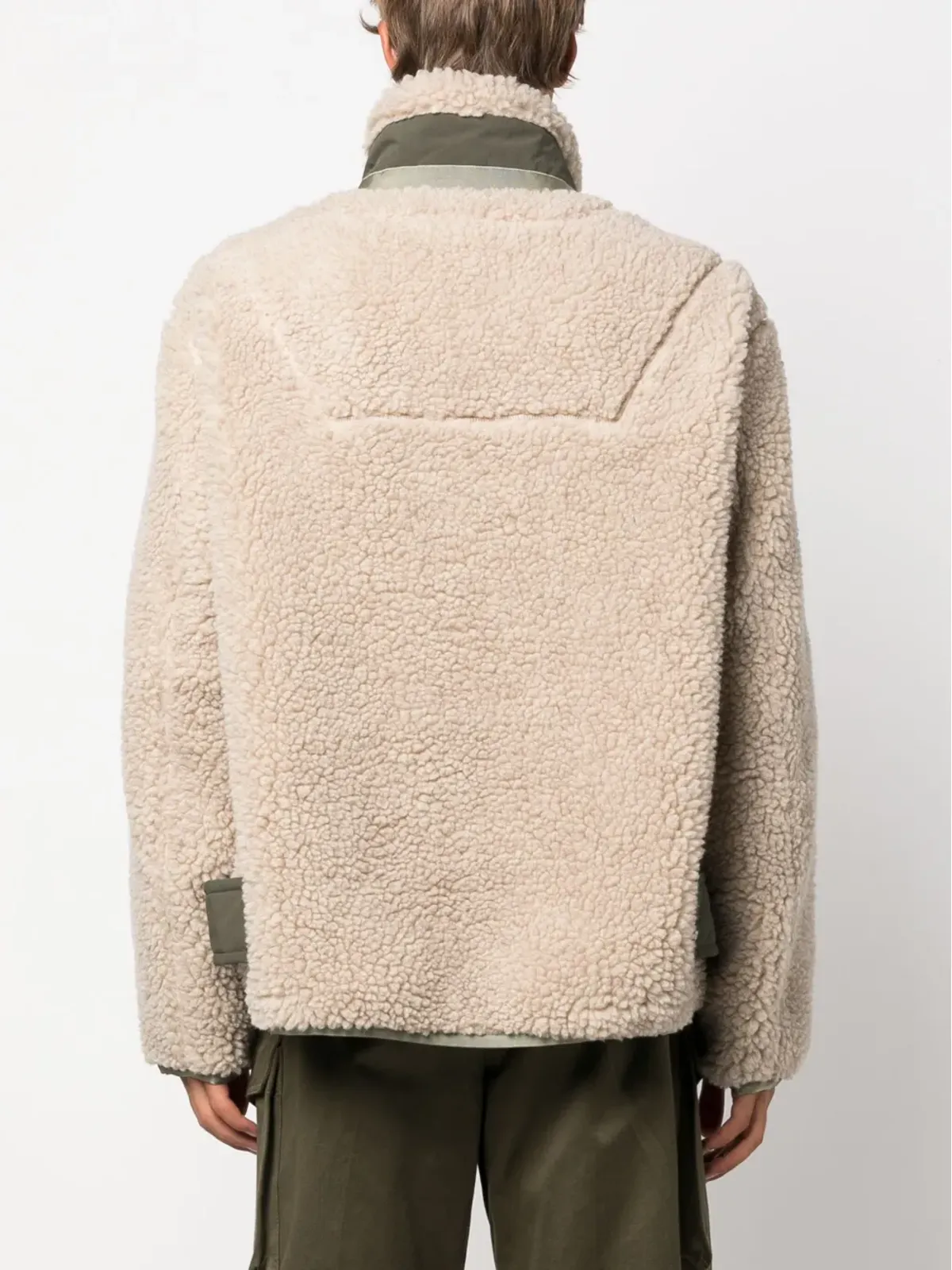sacai ベージュのフェイクシアリング ジップポケット スウェットシャツ - 画像4