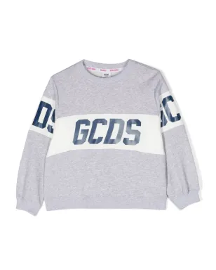Gcds Kids ロゴテープディテール コットン スウェットシャツ - サムネイル1