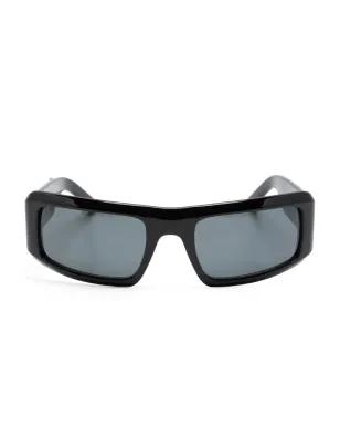 Palm Angels Eyewear ロゴプレート矩形フレーム サングラス - ブラック - サムネイル1