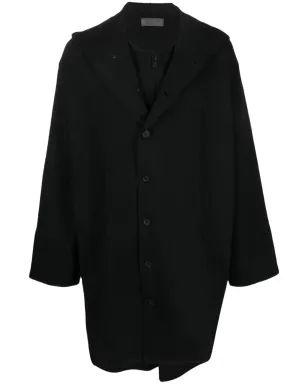 Yohji Yamamoto シングルブレスト・フード付きコート - サムネイル1
