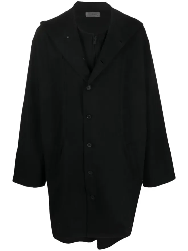 YOHJI YAMAMOTO Yohji Yamamoto シングルブレスト・フード付きコートの商品画像