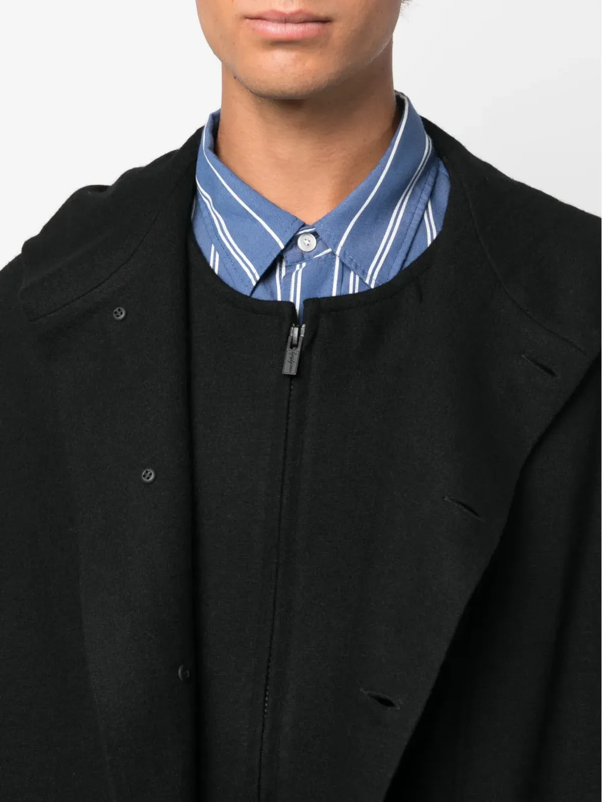 Yohji Yamamoto シングルブレスト・フード付きコート - 画像5