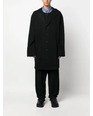 Yohji Yamamoto シングルブレスト・フード付きコート - サムネイル2