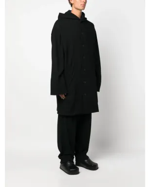 Yohji Yamamoto シングルブレスト・フード付きコート - サムネイル3