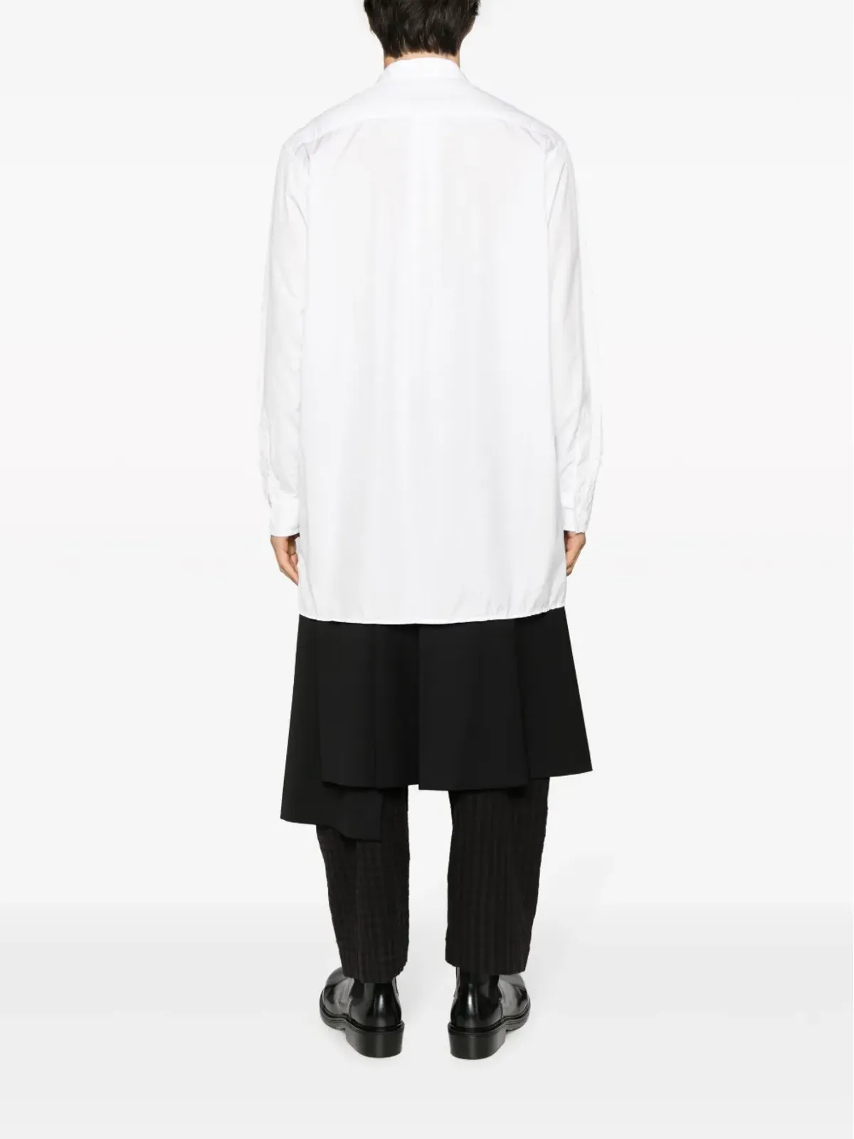 Yohji Yamamoto panelled cotton shirt - White - 画像4
