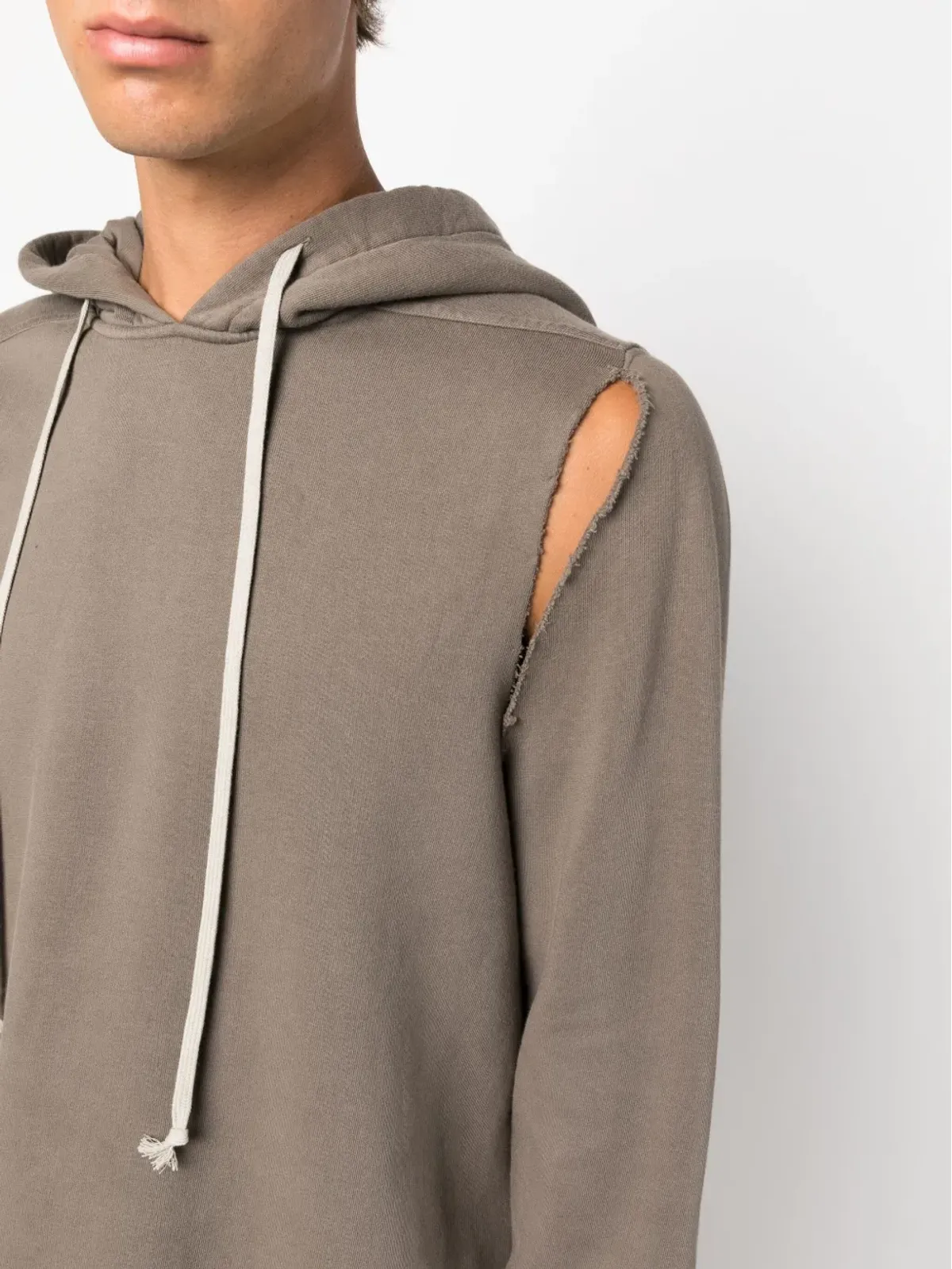 Rick Owens DRKSHDW カットアウト・ドローコード付きフーディ - 画像5