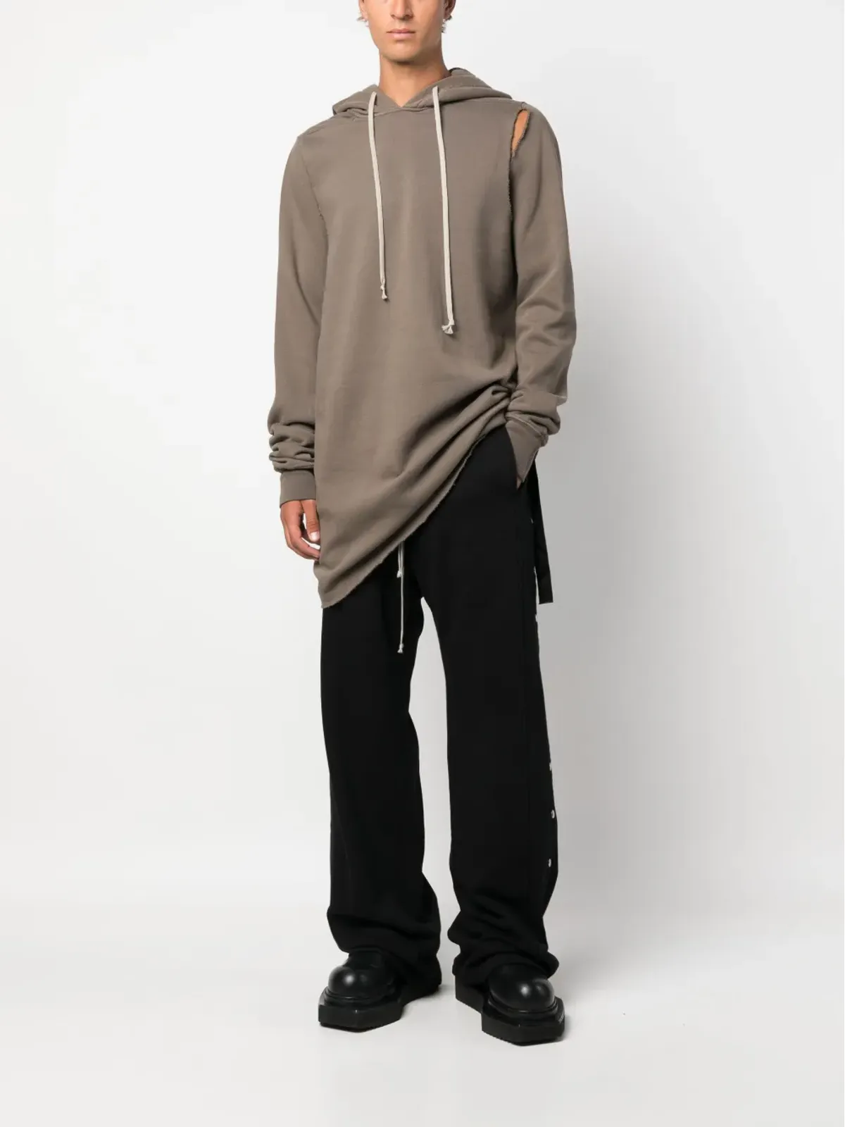 Rick Owens DRKSHDW カットアウト・ドローコード付きフーディ - 画像2
