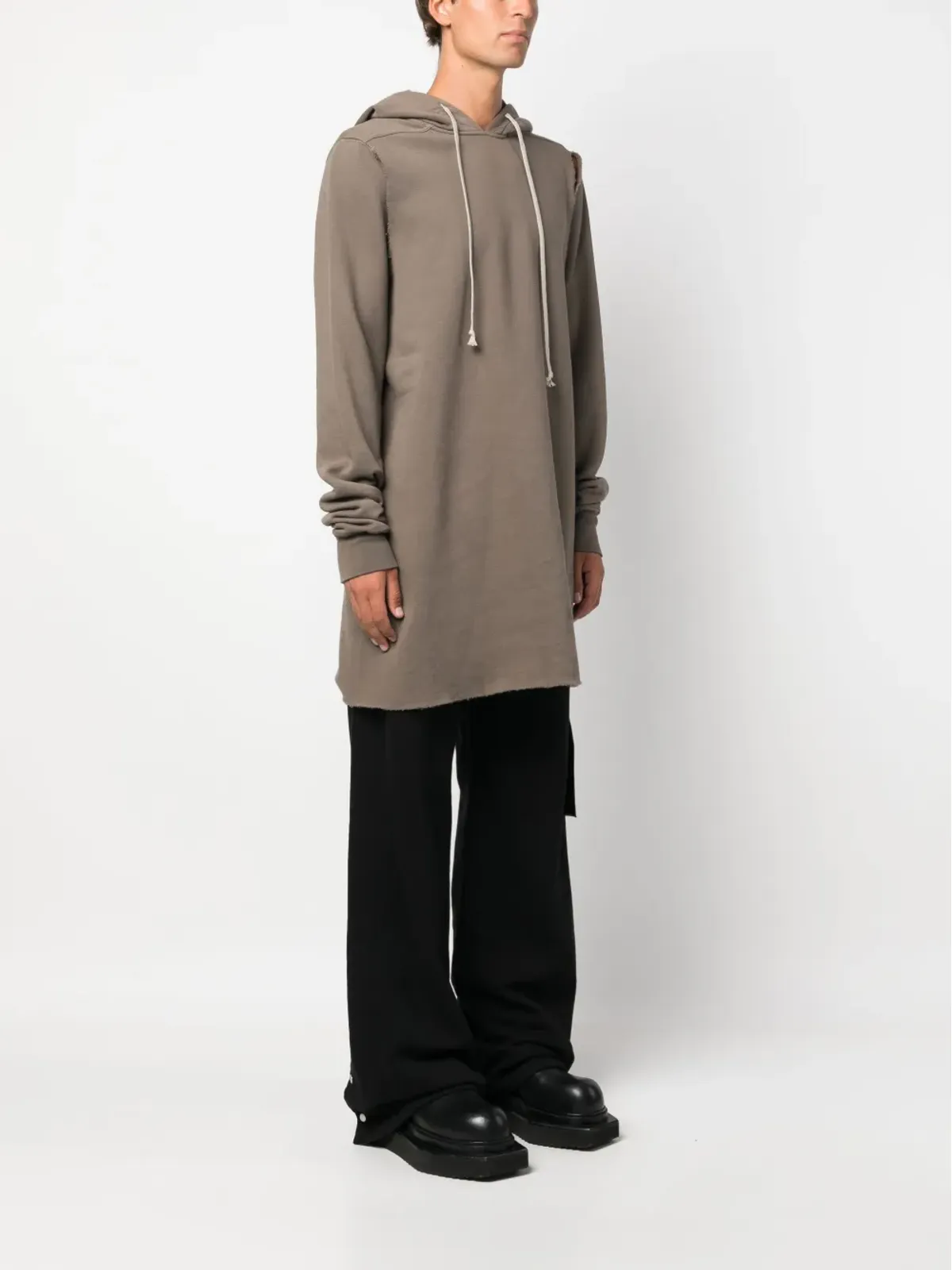 Rick Owens DRKSHDW カットアウト・ドローコード付きフーディ - 画像3