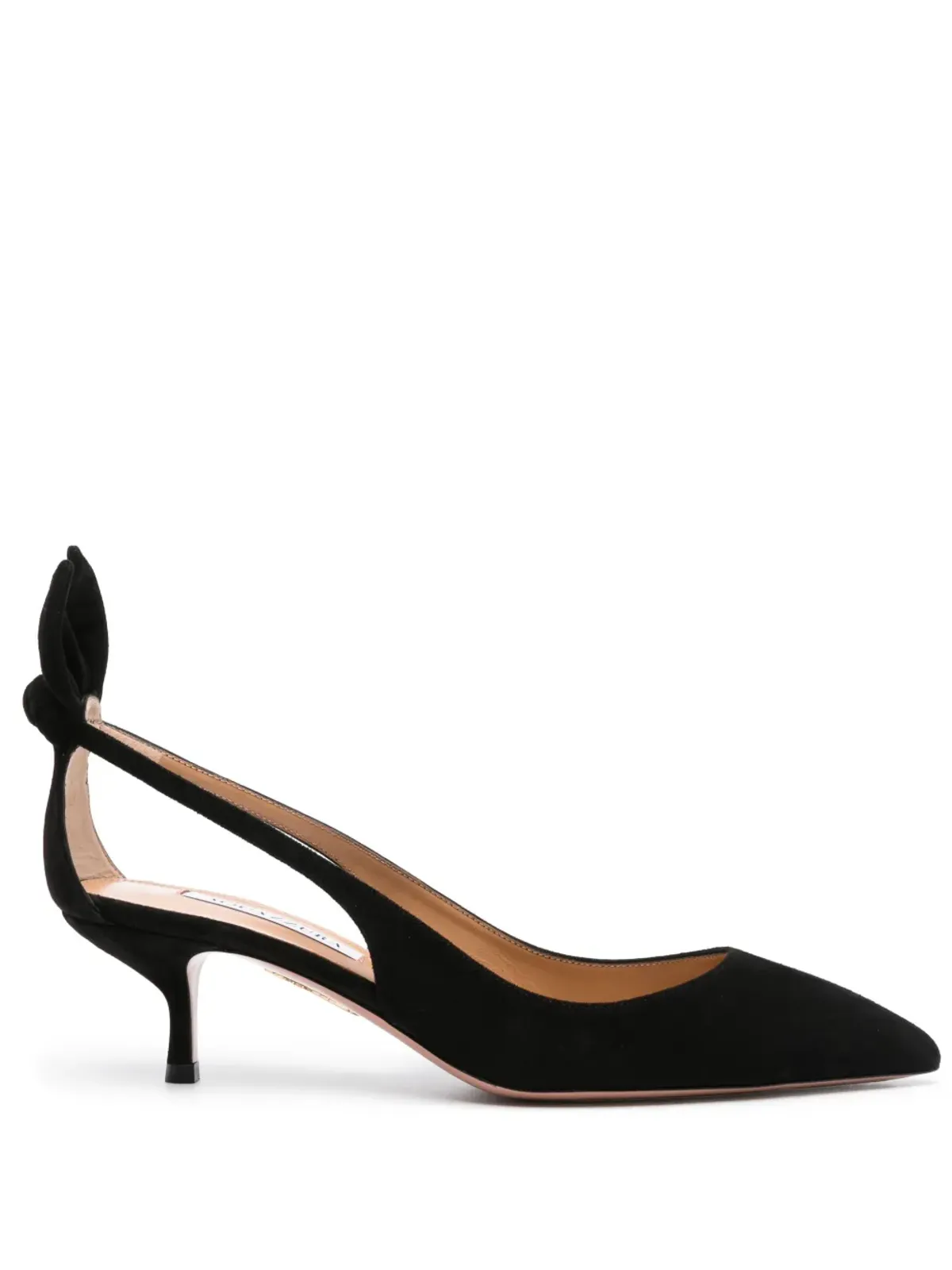 Aquazzura ボウタイスエードパンプス ブラック - 画像1