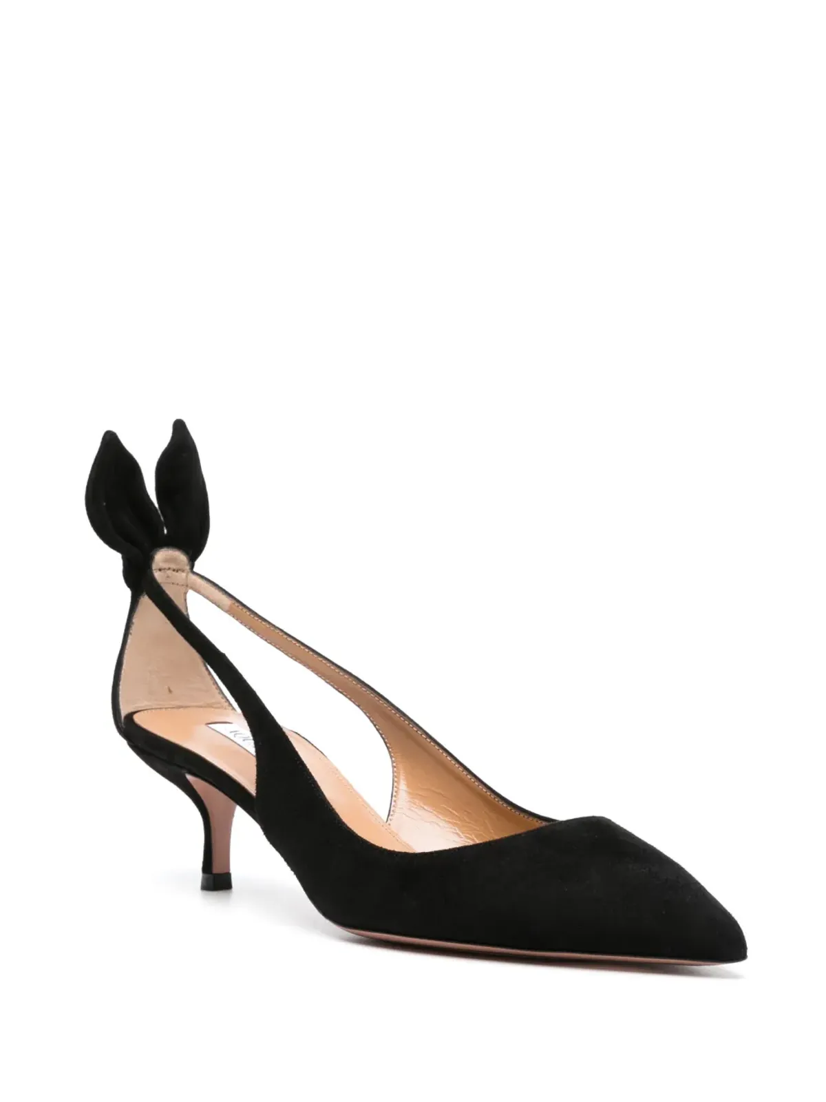 Aquazzura ボウタイスエードパンプス ブラック - 画像2