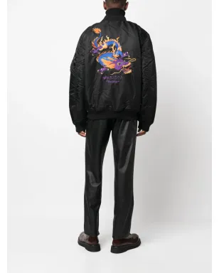 Alpha Industries 刺繍デザイン ボンバージャケット ブラック - サムネイル2