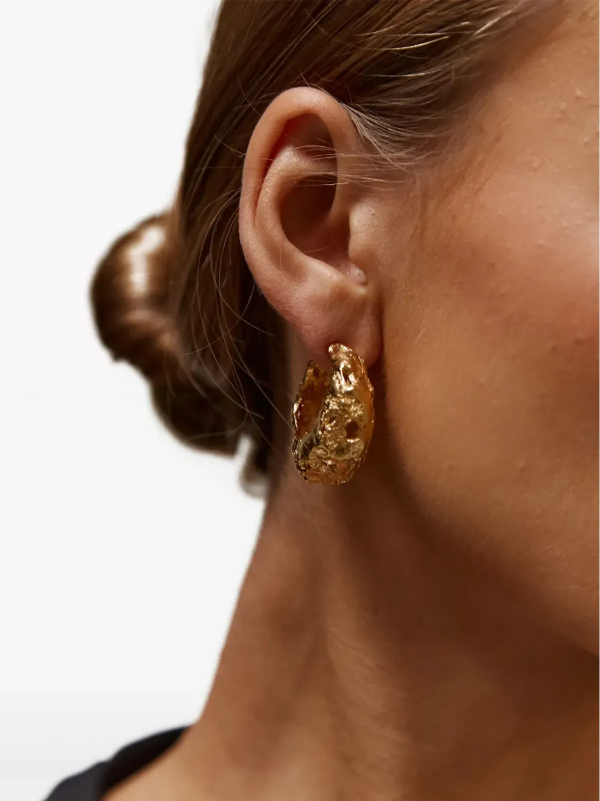 Paola Sighinolfi Galia cut-out hoop earrings - Gold - 画像5