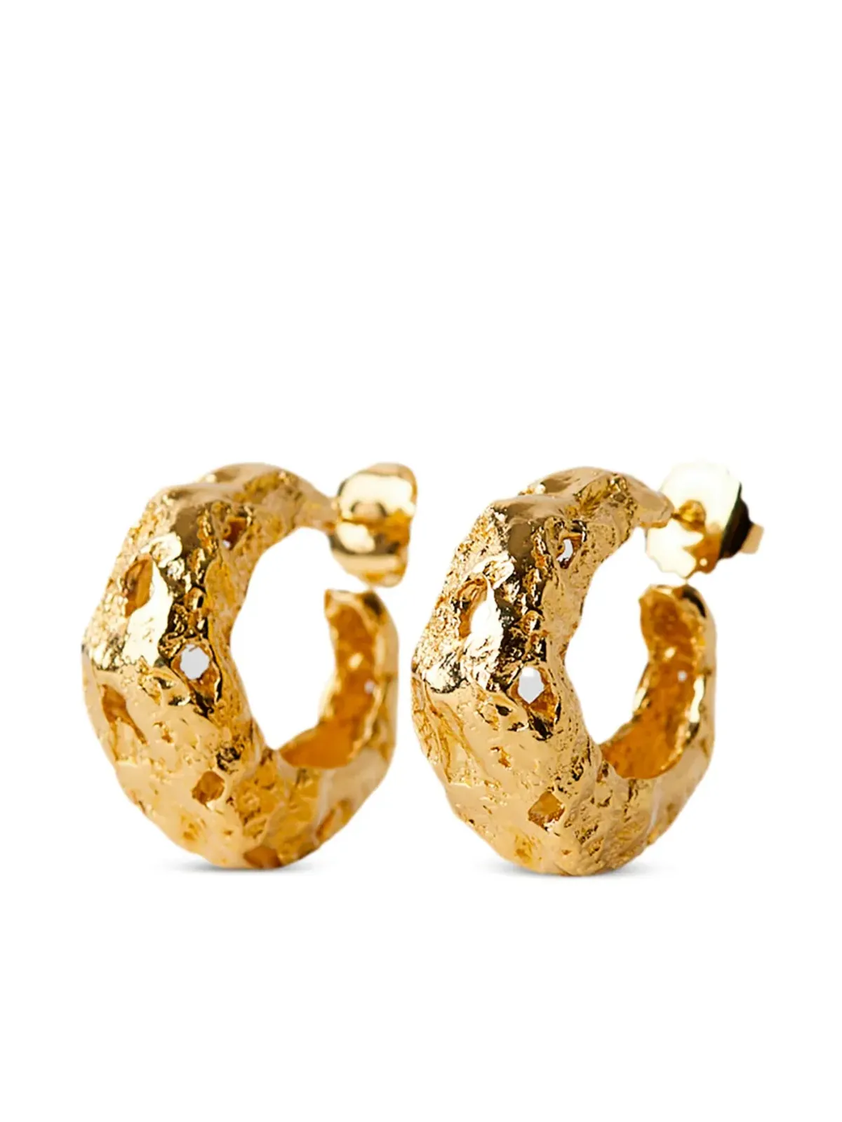 Paola Sighinolfi Galia cut-out hoop earrings - Gold - 画像2