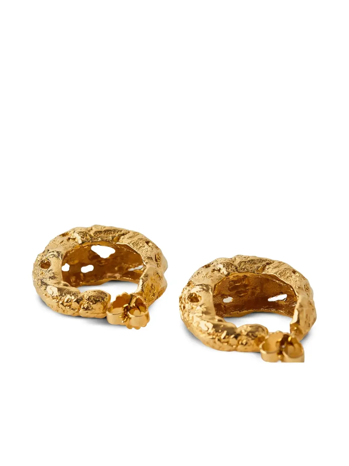 Paola Sighinolfi Galia cut-out hoop earrings - Gold - 画像3