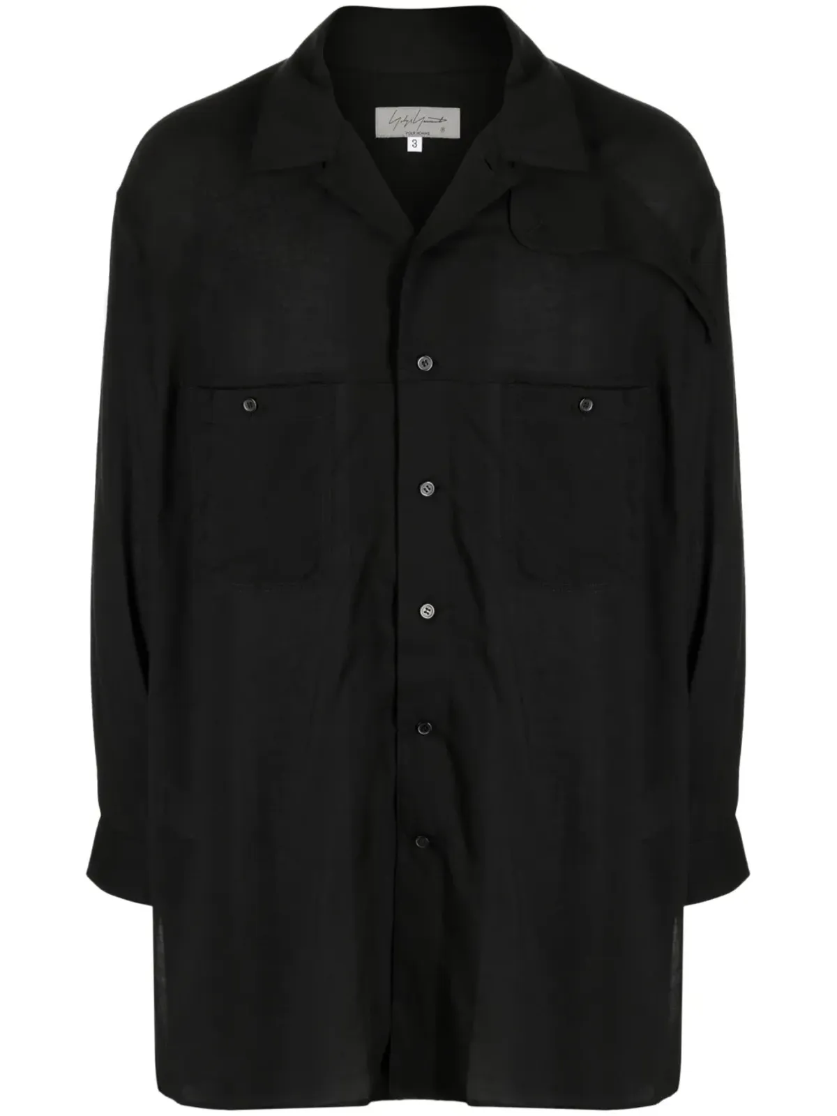 Yohji Yamamoto ノッチドカラー ボタンアップシャツ - 画像1
