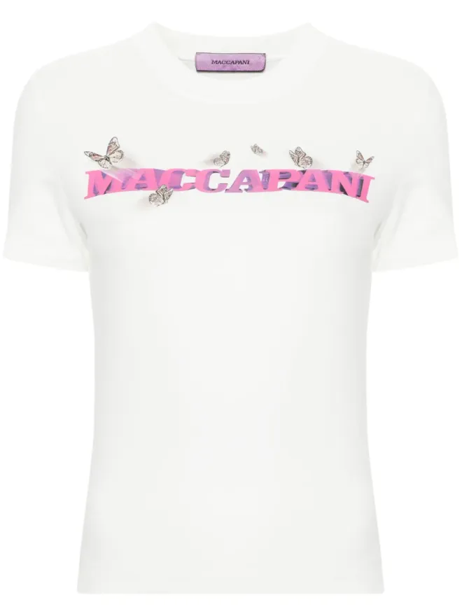Maccapani Maccapani ロゴプリント コットンTシャツ ホワイトの商品画像