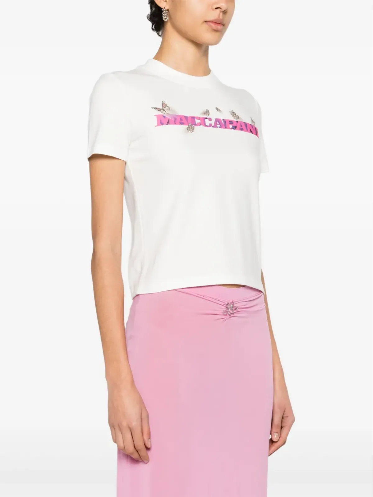 Maccapani ロゴプリント コットンTシャツ ホワイト - 画像3