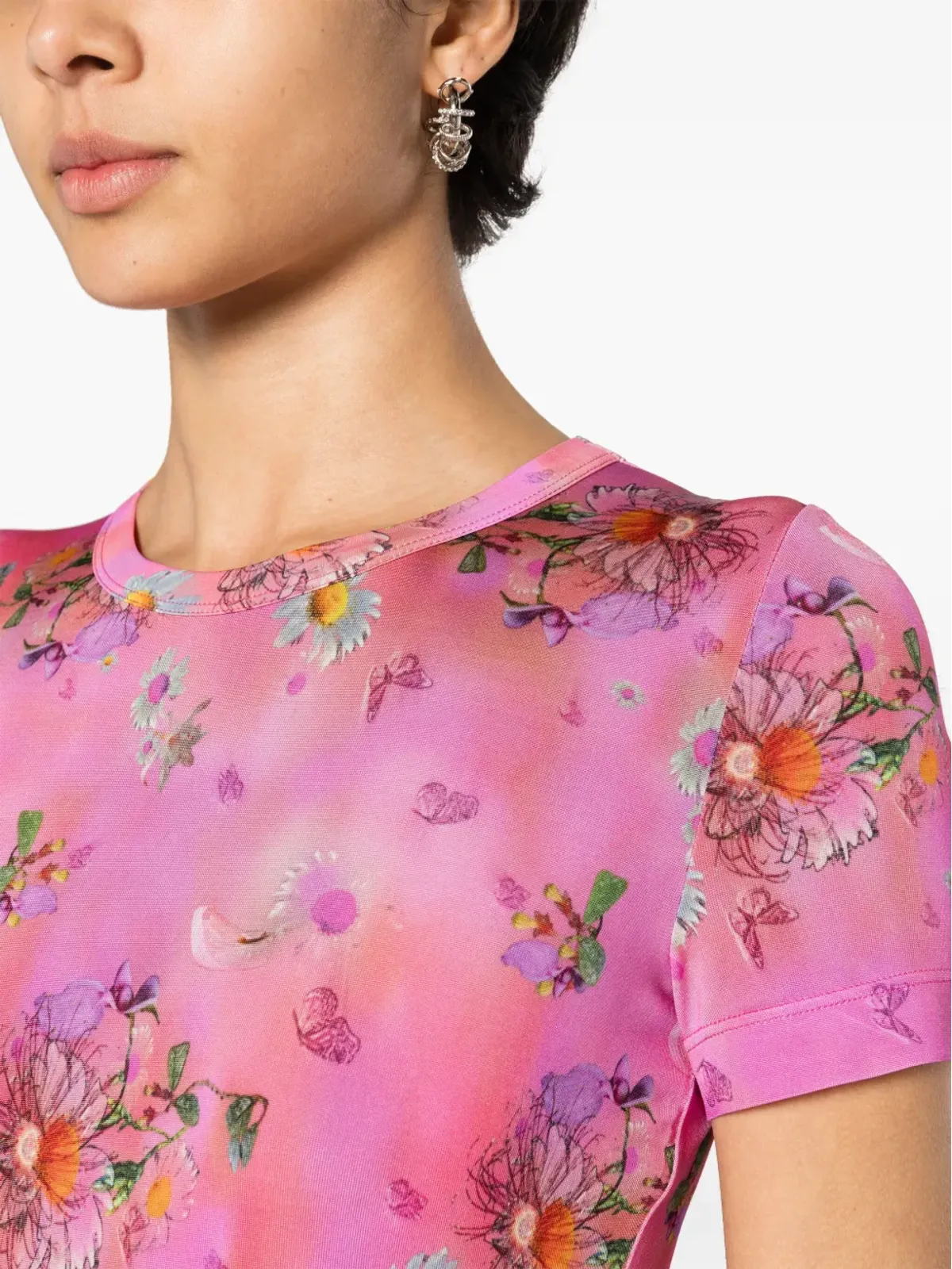 Maccapani ザ・スキンピー花柄プリントTシャツ - 画像5