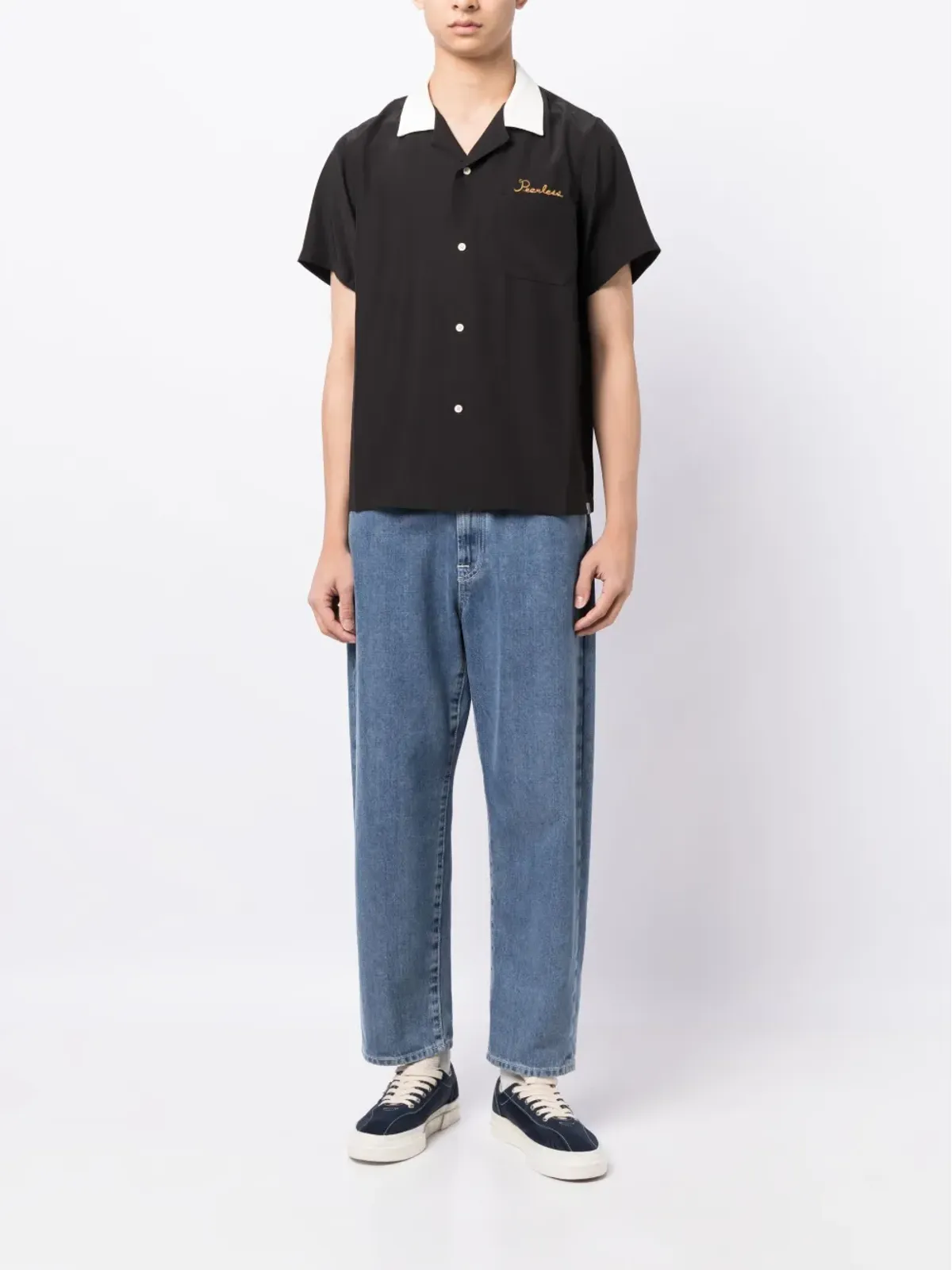 visvim ロゴ刺繍シルクシャツ - 画像2