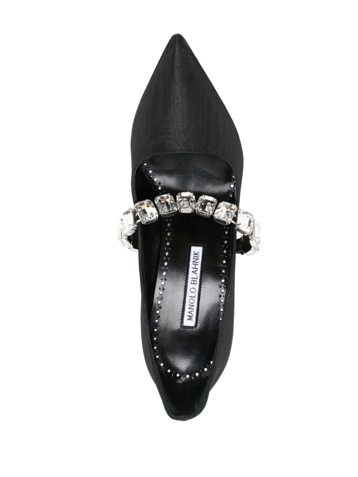 Manolo Blahnik 100mmクリスタル・ポインテッドパンプス - ブラック - 画像4