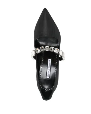 Manolo Blahnik 100mmクリスタル・ポインテッドパンプス - ブラック - サムネイル4