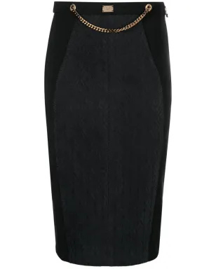 Elisabetta Franchi ロゴプレート付きハイウエストスカート - ブラック - サムネイル1