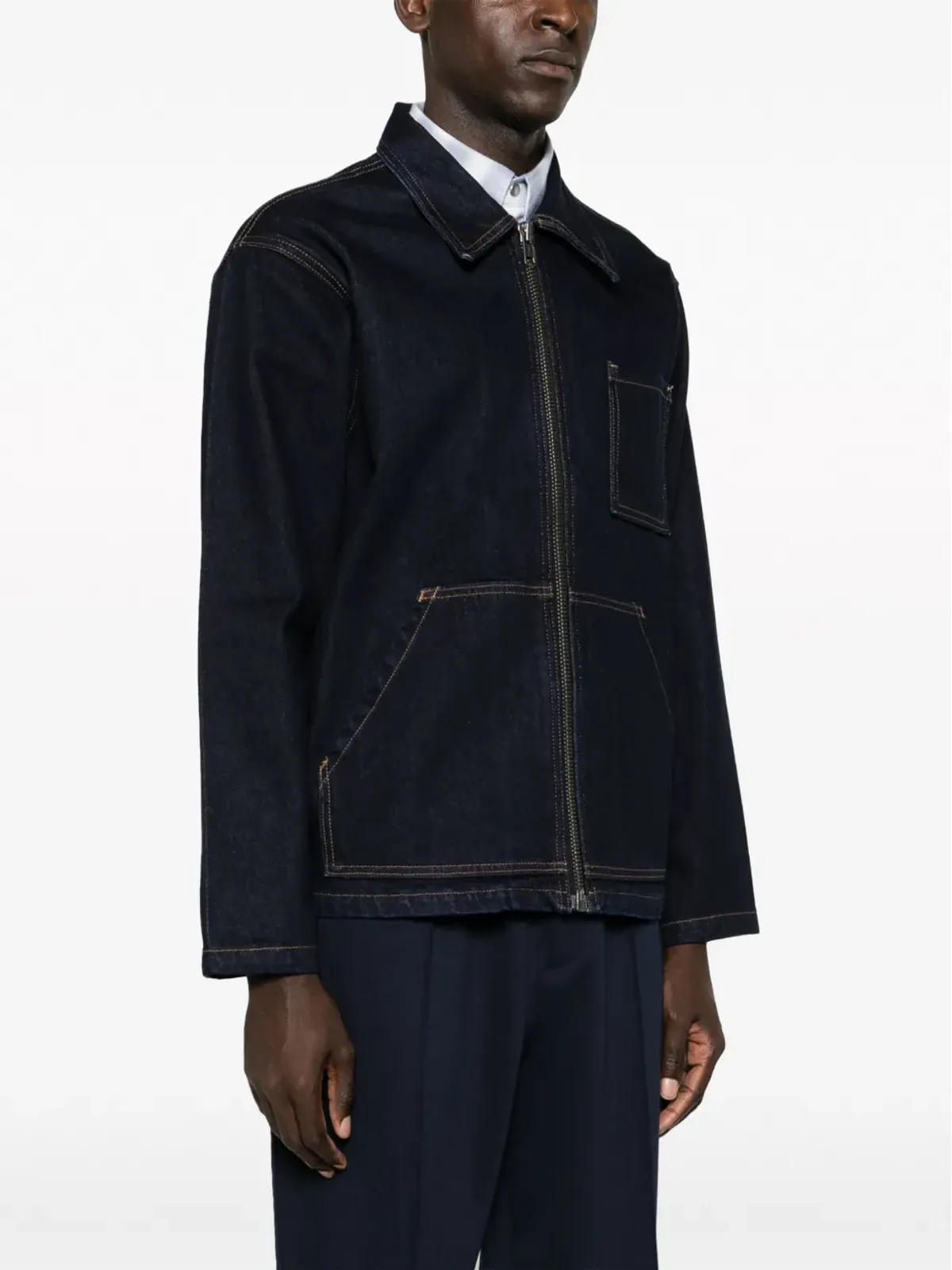 Levi's コントラストステッチ ジップアップ デニムジャケット - 画像3