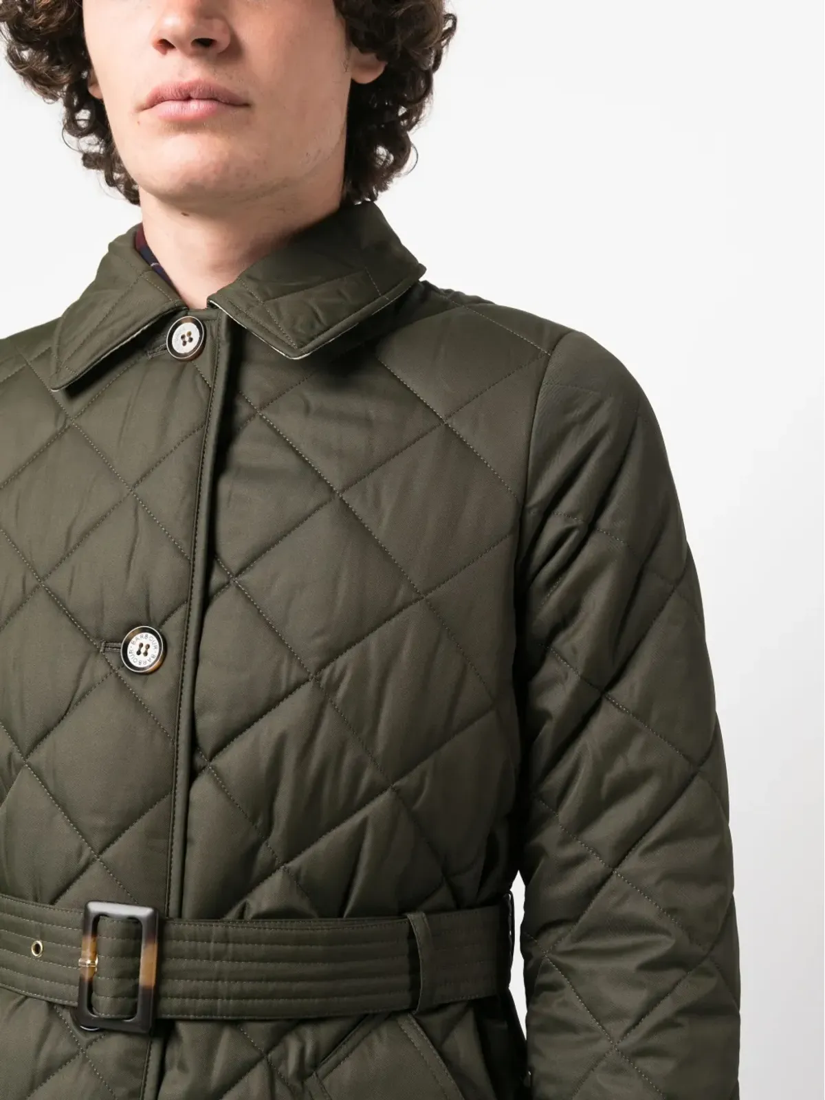 Barbour ダイヤモンドキルト シングルブレスト コート - 画像5